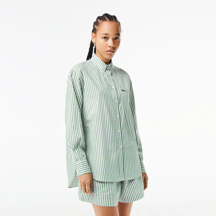 Women’s Lacoste Striped Cotton Poplin Shirt
