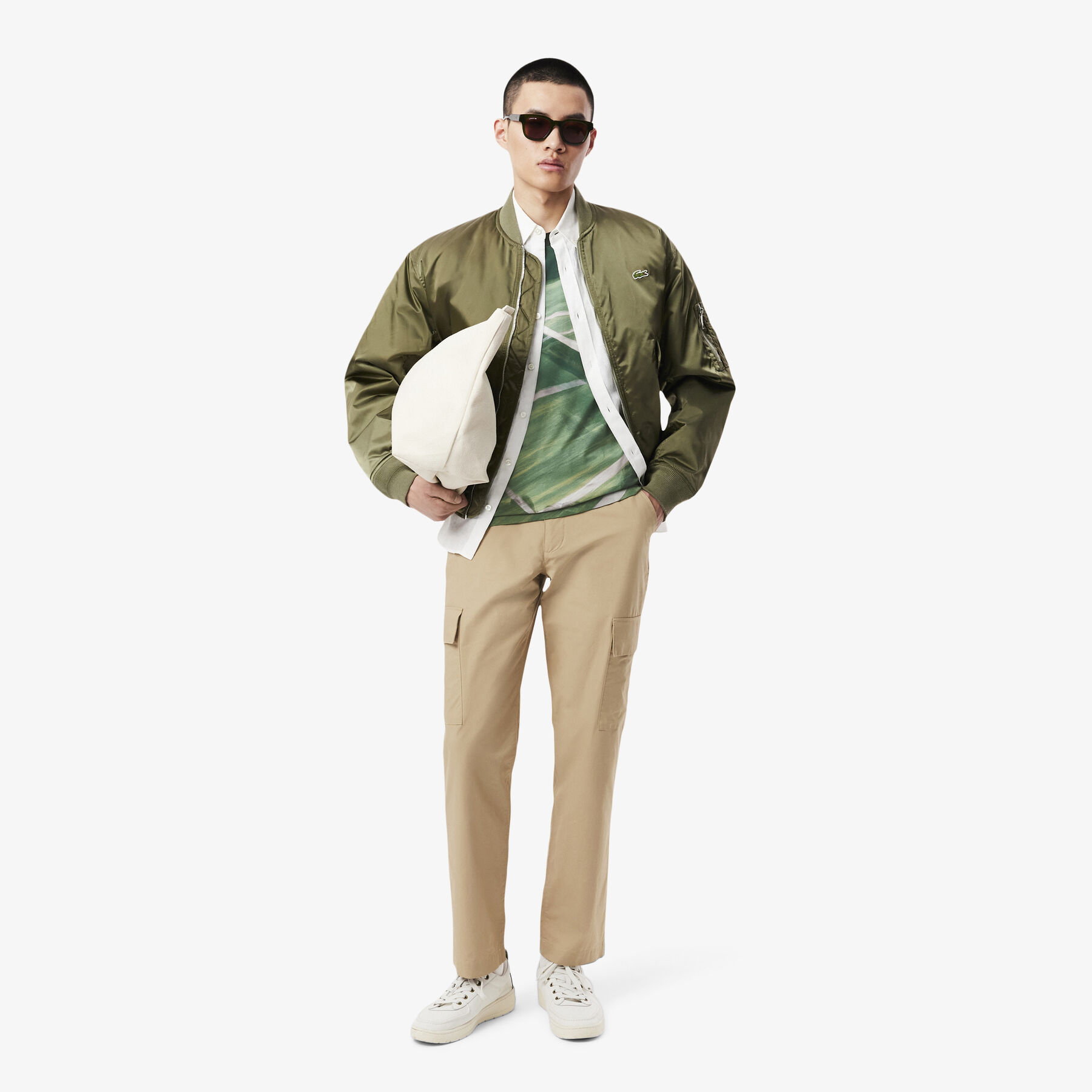 lacoste classic fit tennis print t shirt