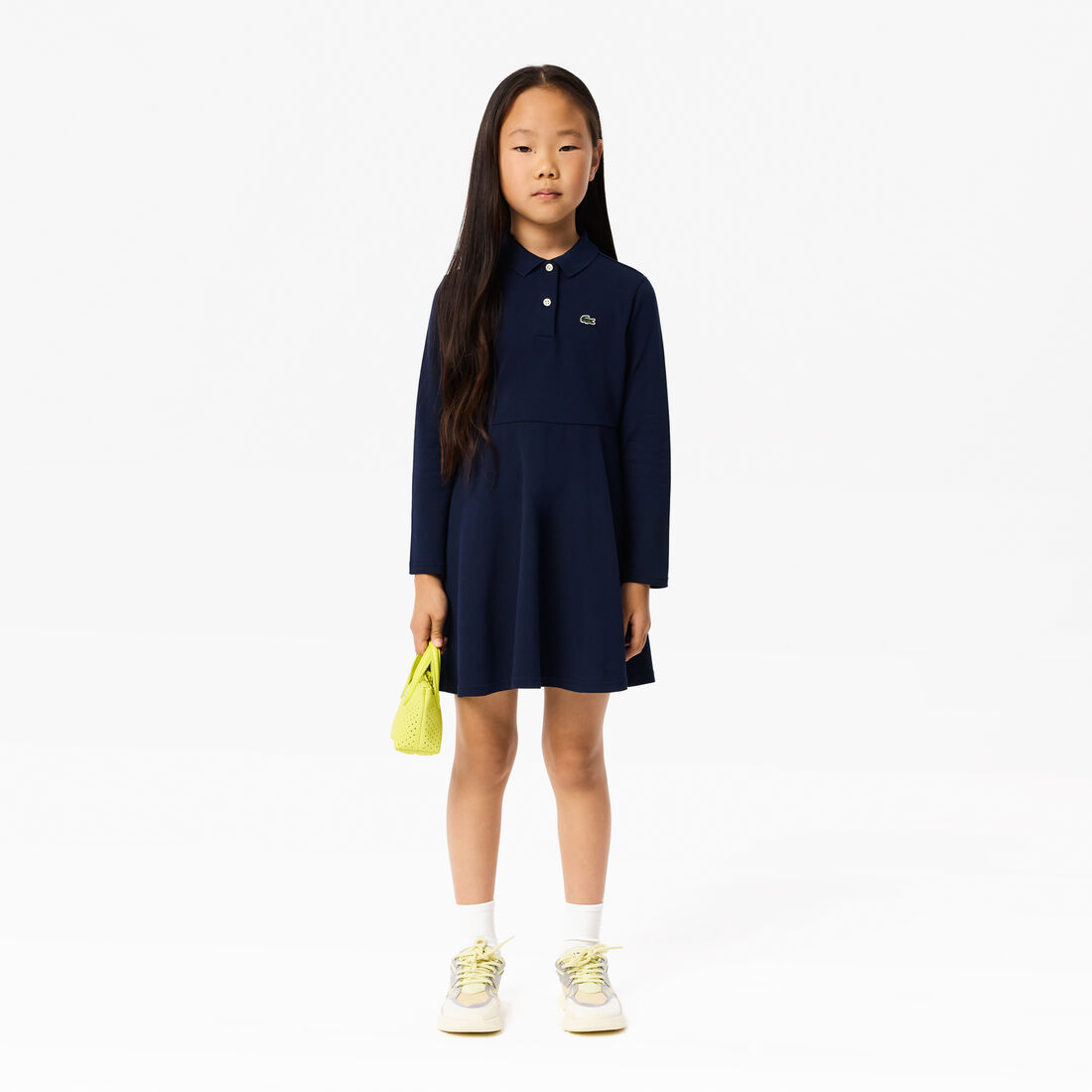 فستان بيكيه بياقة بولو من لاكوست للفتيات Girls' Lacoste Polo Collar Pique Dress - EJ9751-00-166