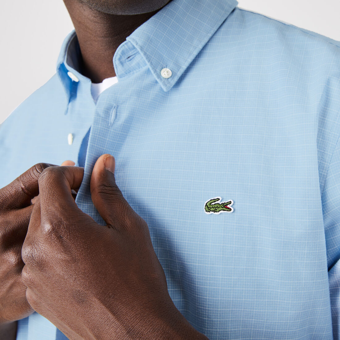 Men's Slim Fit Checkered Cotton And Linen Shirt Men's Slim Fit Checkered Cotton And Linen Shirt