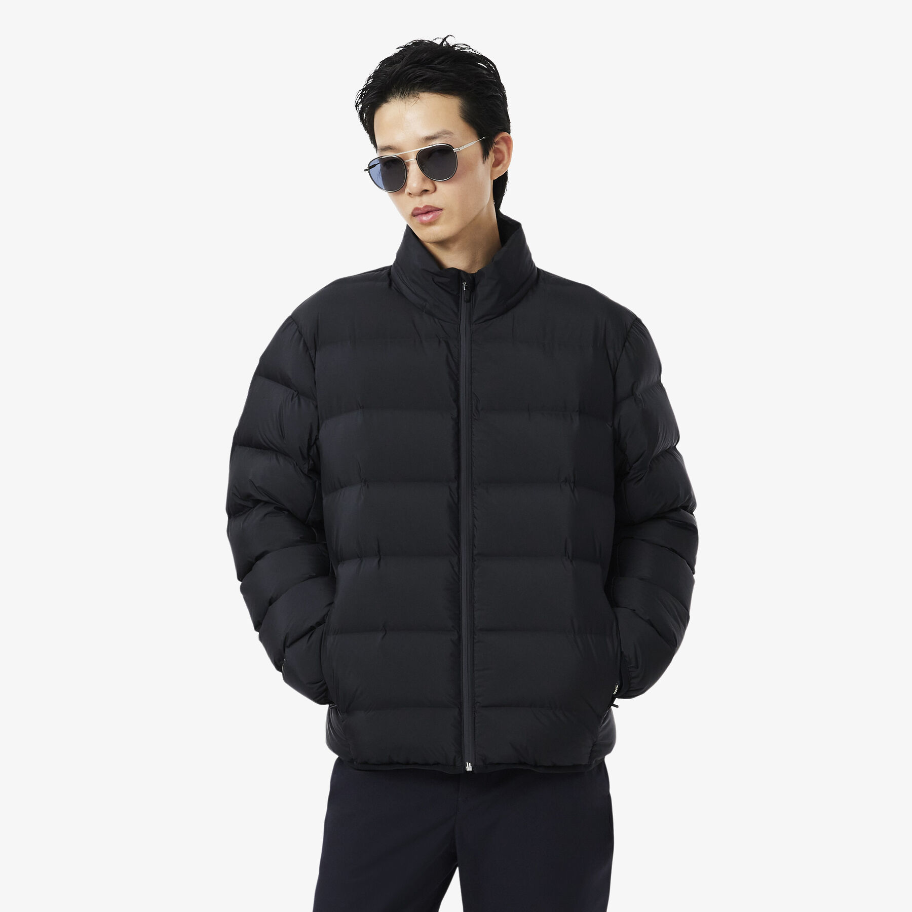 lacoste water repellent down commuter jacket