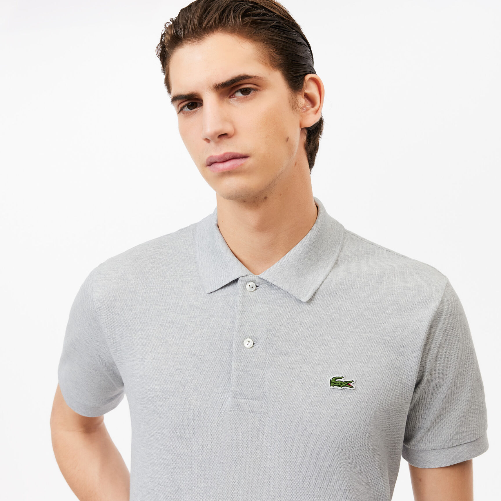 قميص بولو مارل كلاسيكي بمقاس L.12.12 Original L.12.12 Heathered Petit Pique Cotton Polo Shirt - L1264-00-CCA