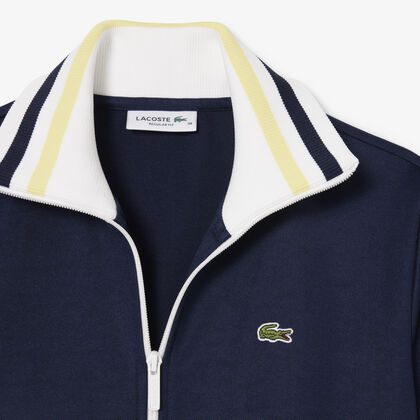 Zipped Stripe Accent Sweatshirt