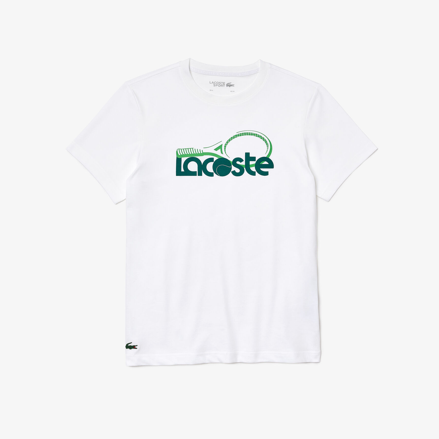 تيشيرت رجالي برقبة دائرية وطبعة تنس من مجموعة Lacoste SPORT