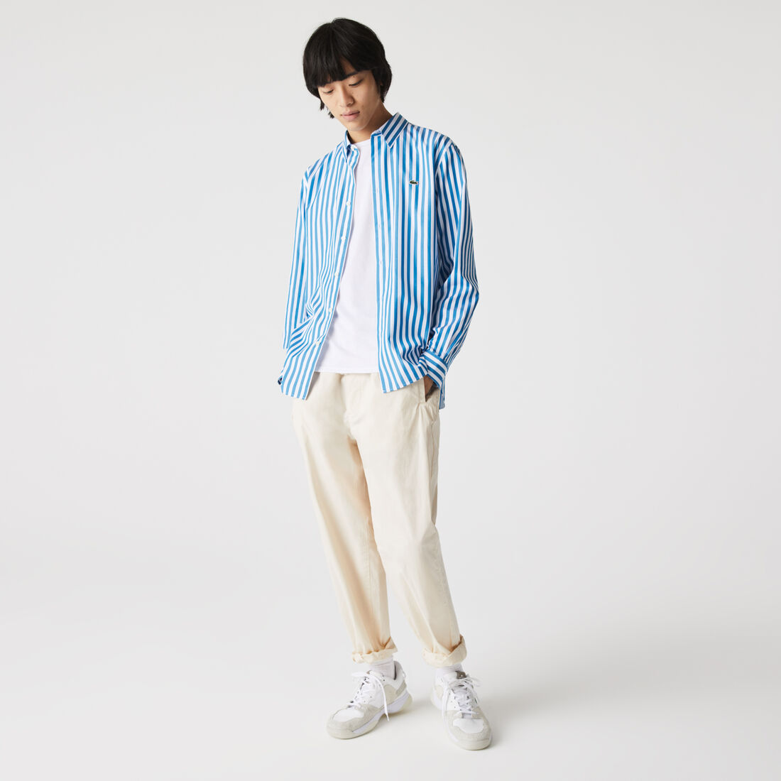 Men's Regular Fit Striped Poplin Shirt