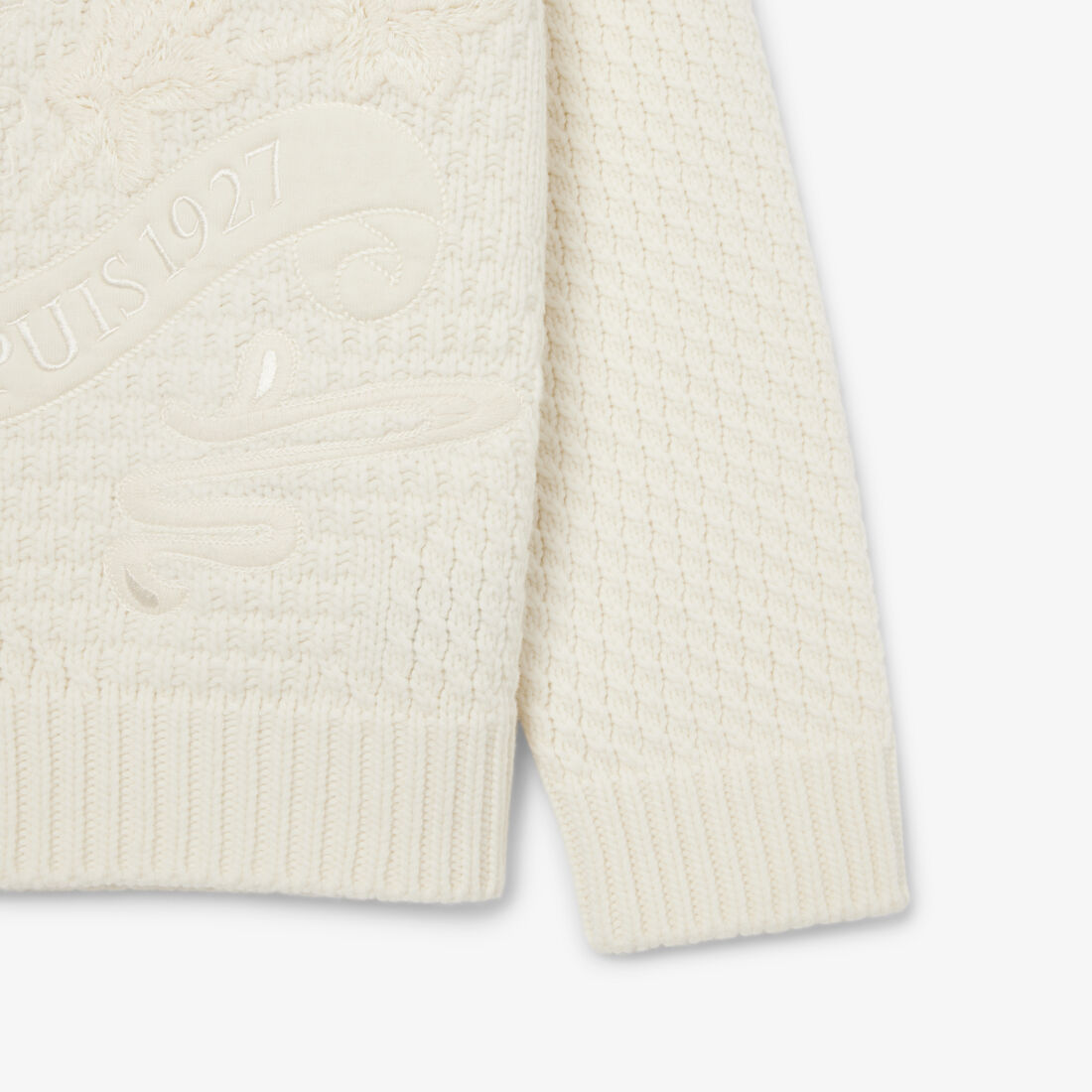 سترة صوفية مطرز بشعار الماركة Runway Embroidered Badge Wool Sweater - AH3737-00-70V