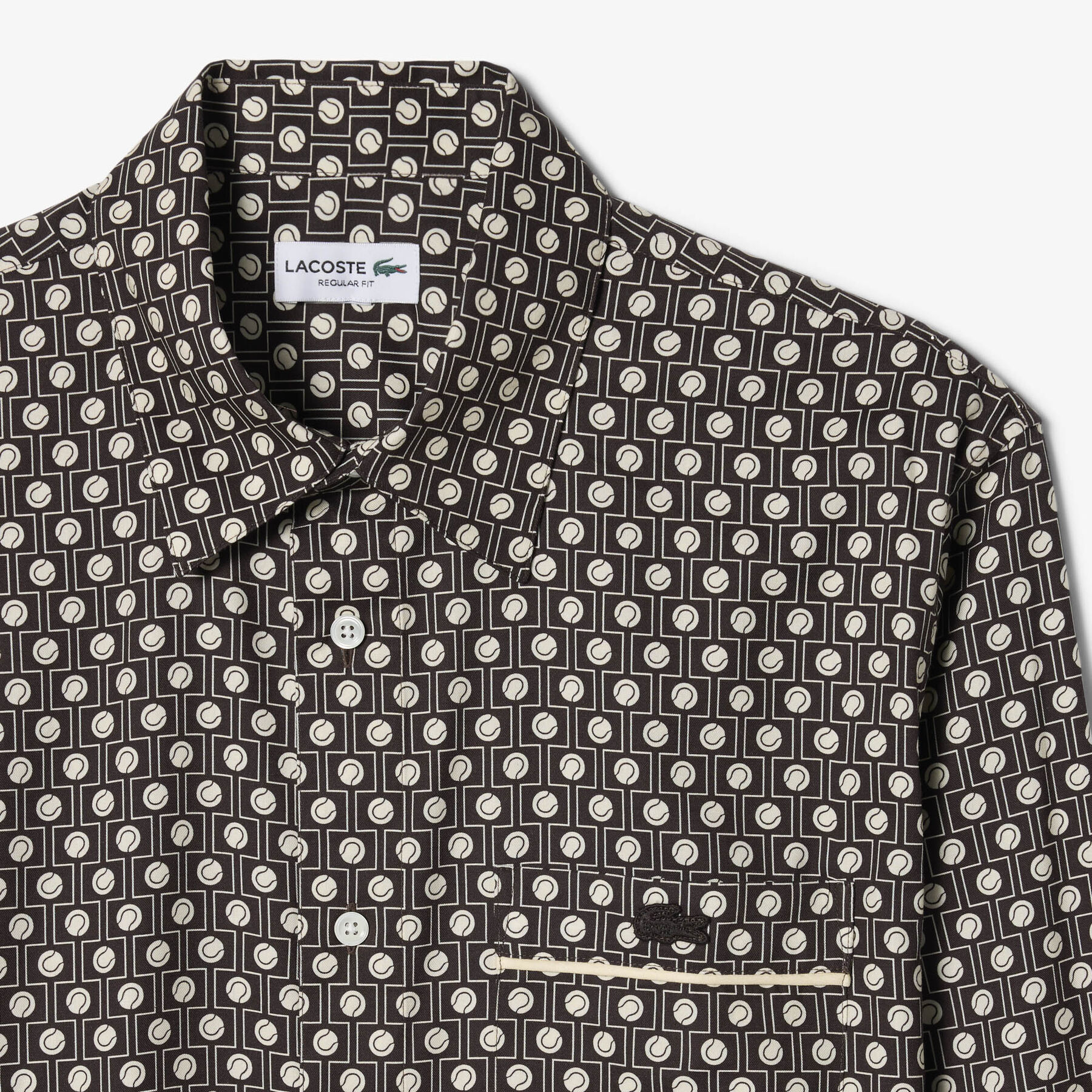 Regular Fit Printed Cotton Shirt lacoste regular fit printed cotton shirt