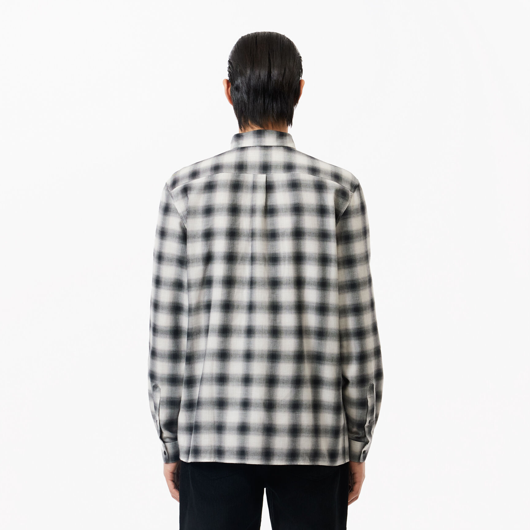 قميص لاكوست قطن تويل بطبعة الكرة الأرضية Cotton/Wool Blend Checked Flannel Shirt - CH1868-00-KBR