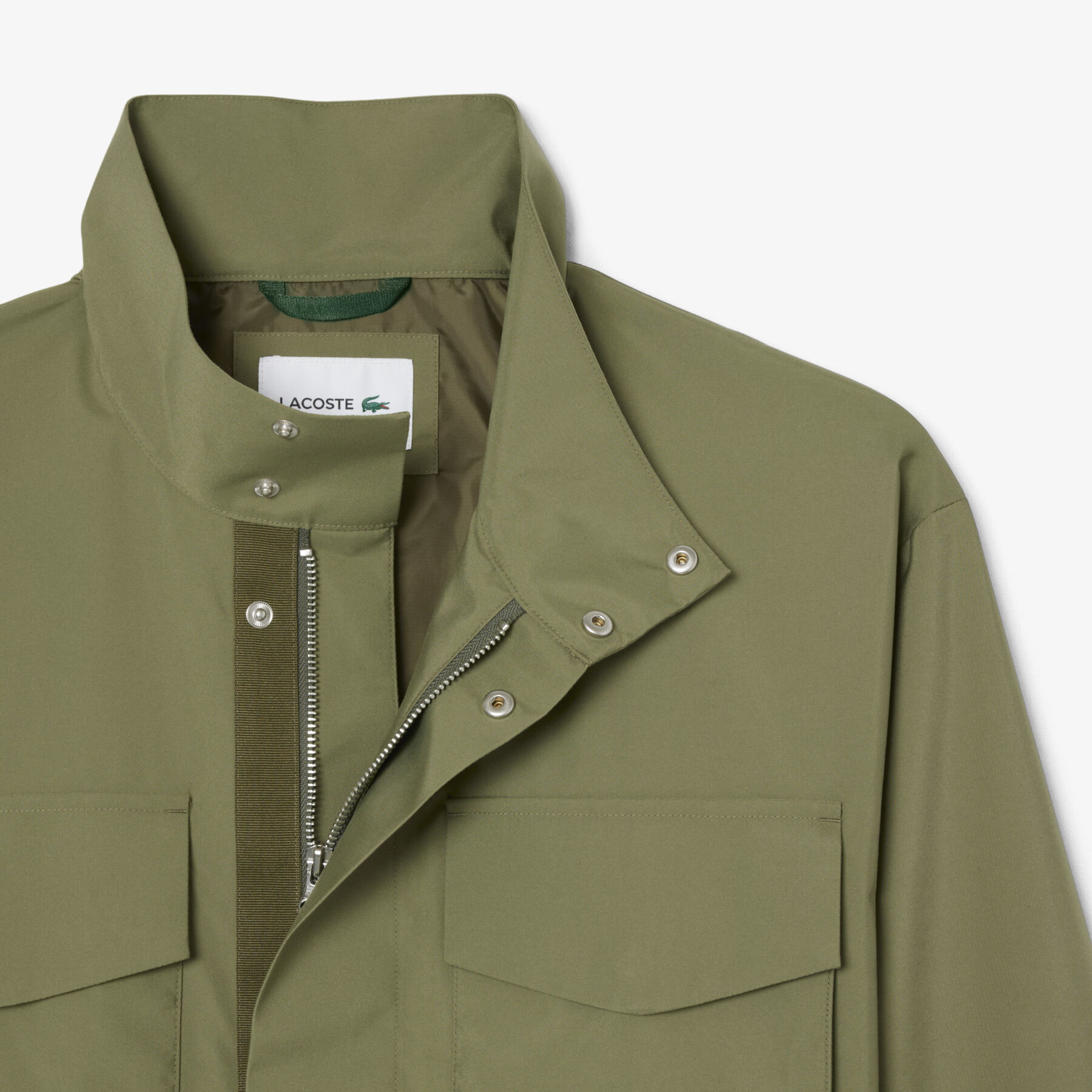 lacoste mid length water repellent windbreaker jacket