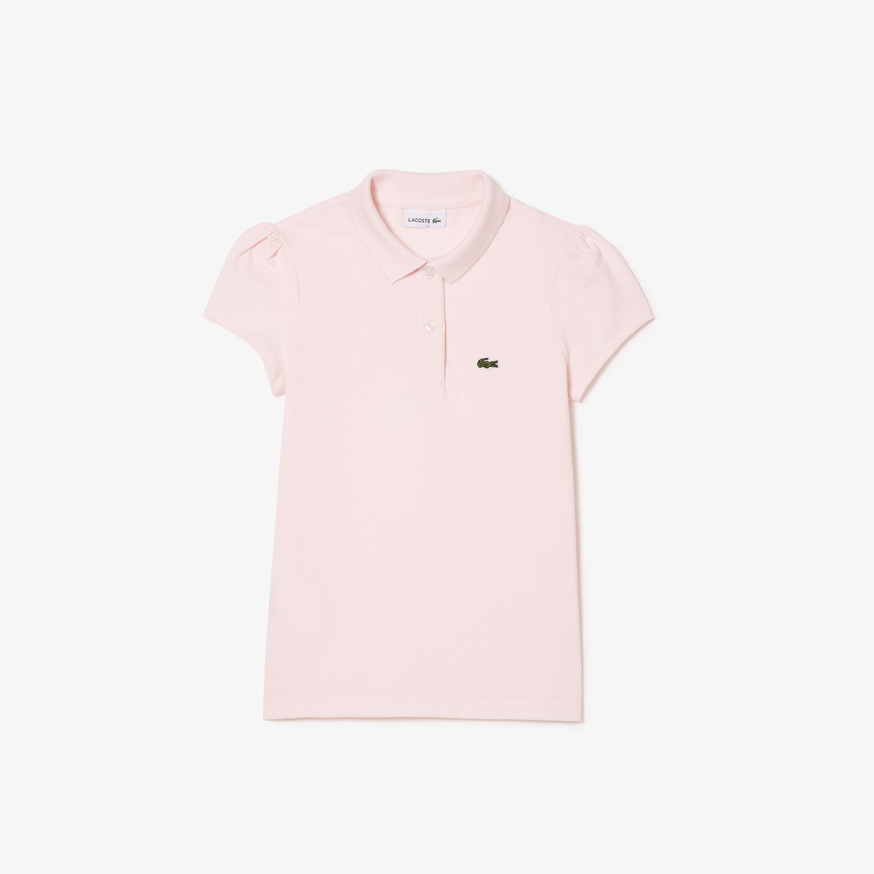 Girls' Lacoste Scalloped Collar Mini Pique Polo Shirt - PJ3594-00-T03
