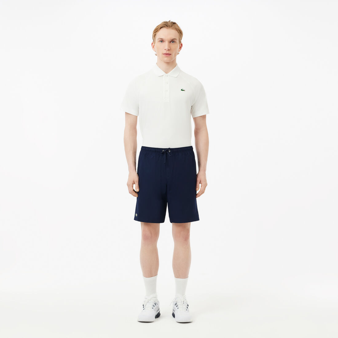 Men's Lacoste SPORT tennis shorts in solid diamond weave taffeta - GH353T-00-166