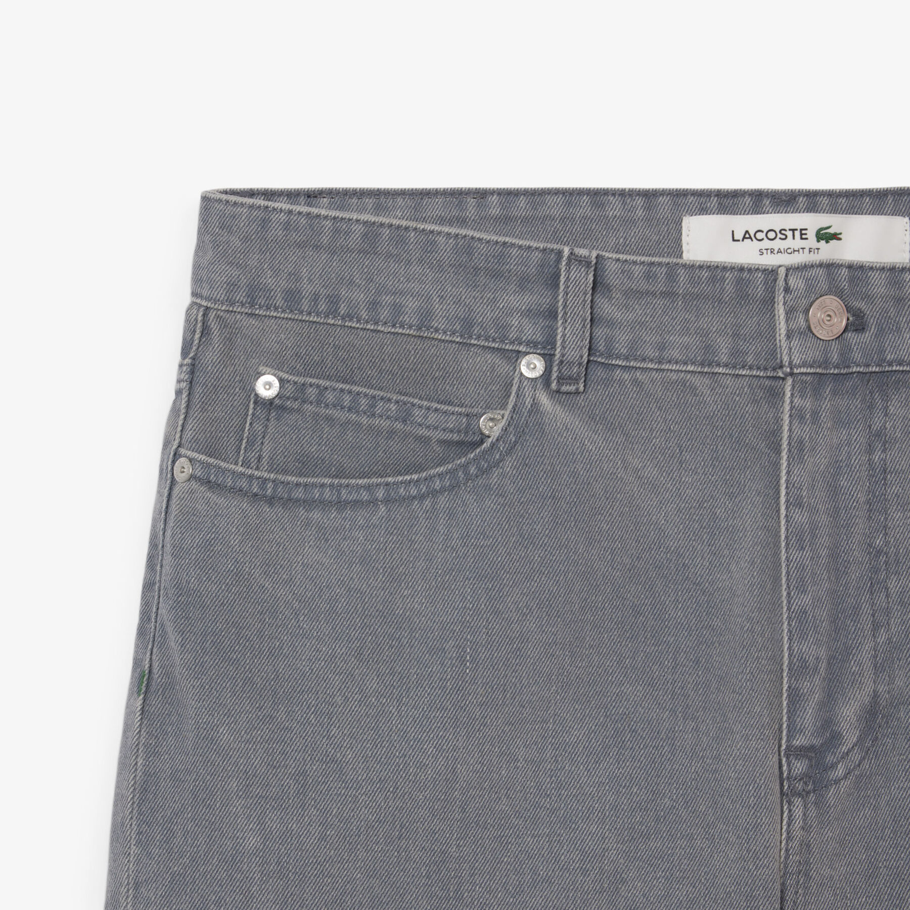 lacoste washed effect dyed denim bermuda shorts
