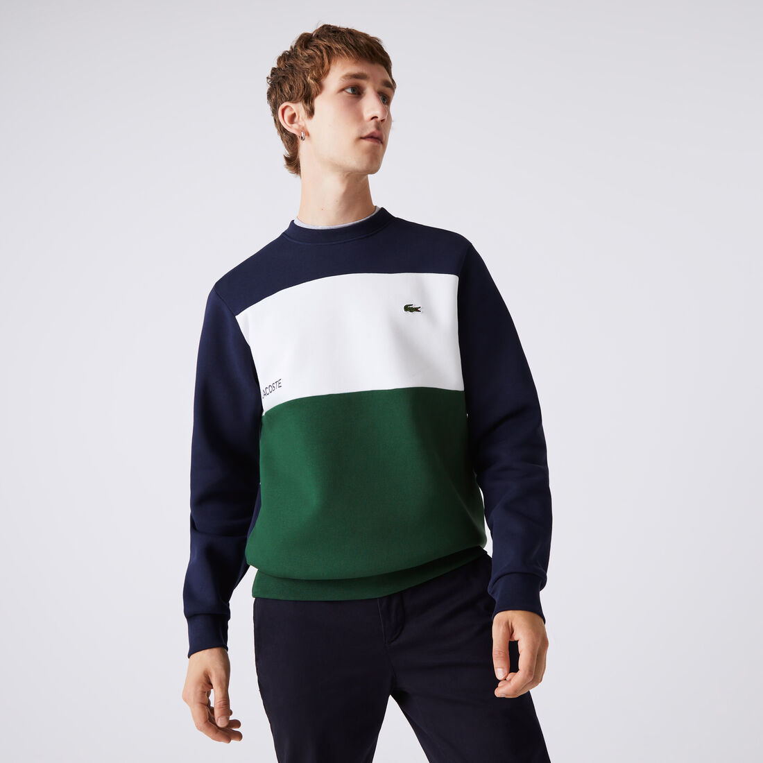 Men’s Lacoste Branded Color-Block Sweatshirt Men’s Lacoste Branded Color-Block Sweatshirt