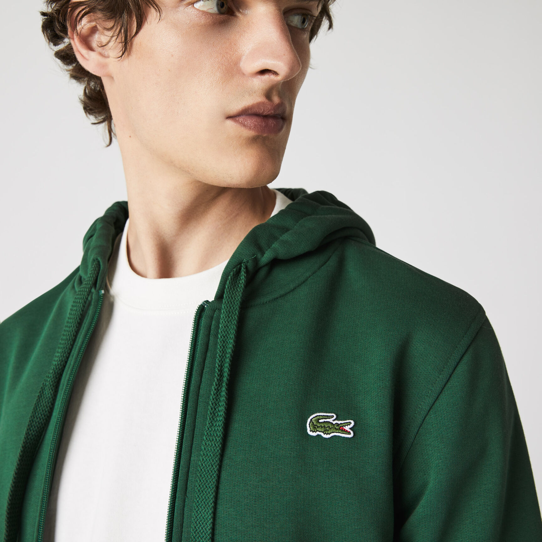 Men's Lacoste SPORT Lightweight Bi-material Hoodie Men's Lacoste SPORT Lightweight Bi-material Hoodie