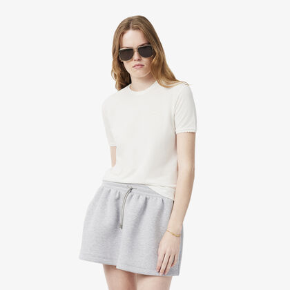 lacoste fluid scallop trim pique t shirt