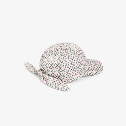 Tie Accent Satin Cap Tie Accent Satin Cap
