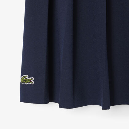 Oxford Cotton Pleated Skirt