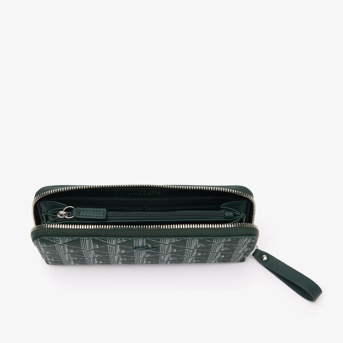 محفظة نسائية بسحاب وطبعة لاكوست مونوغرام Women's Lacoste Monogram Print Zip Wallet - NF3958DG-M44