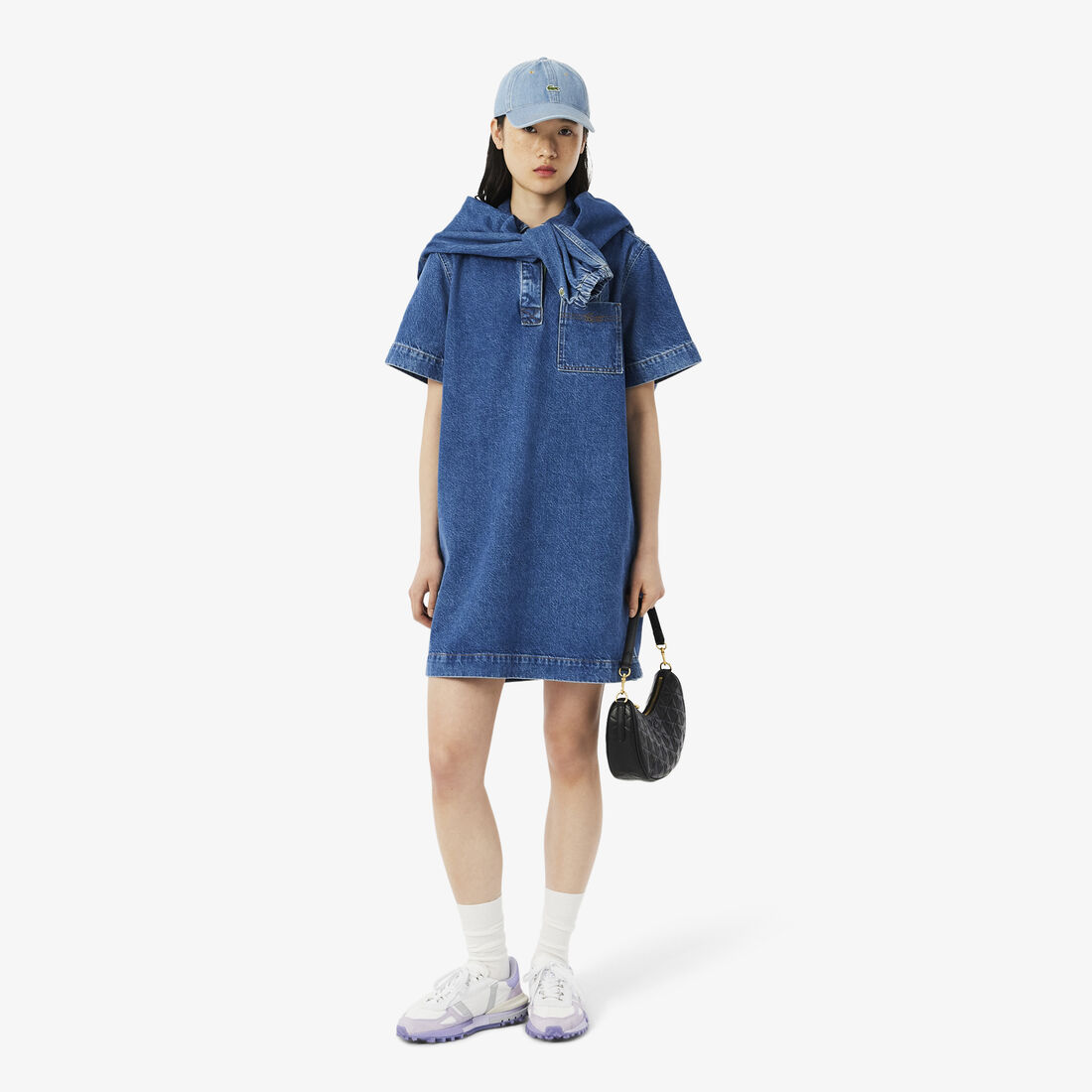 فستان جينز قطني كبير الحجم Oversized Cotton Denim Dress - EF5506-00-36L