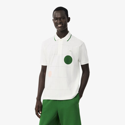 lacoste classic fit graphic petit pique polo shirt