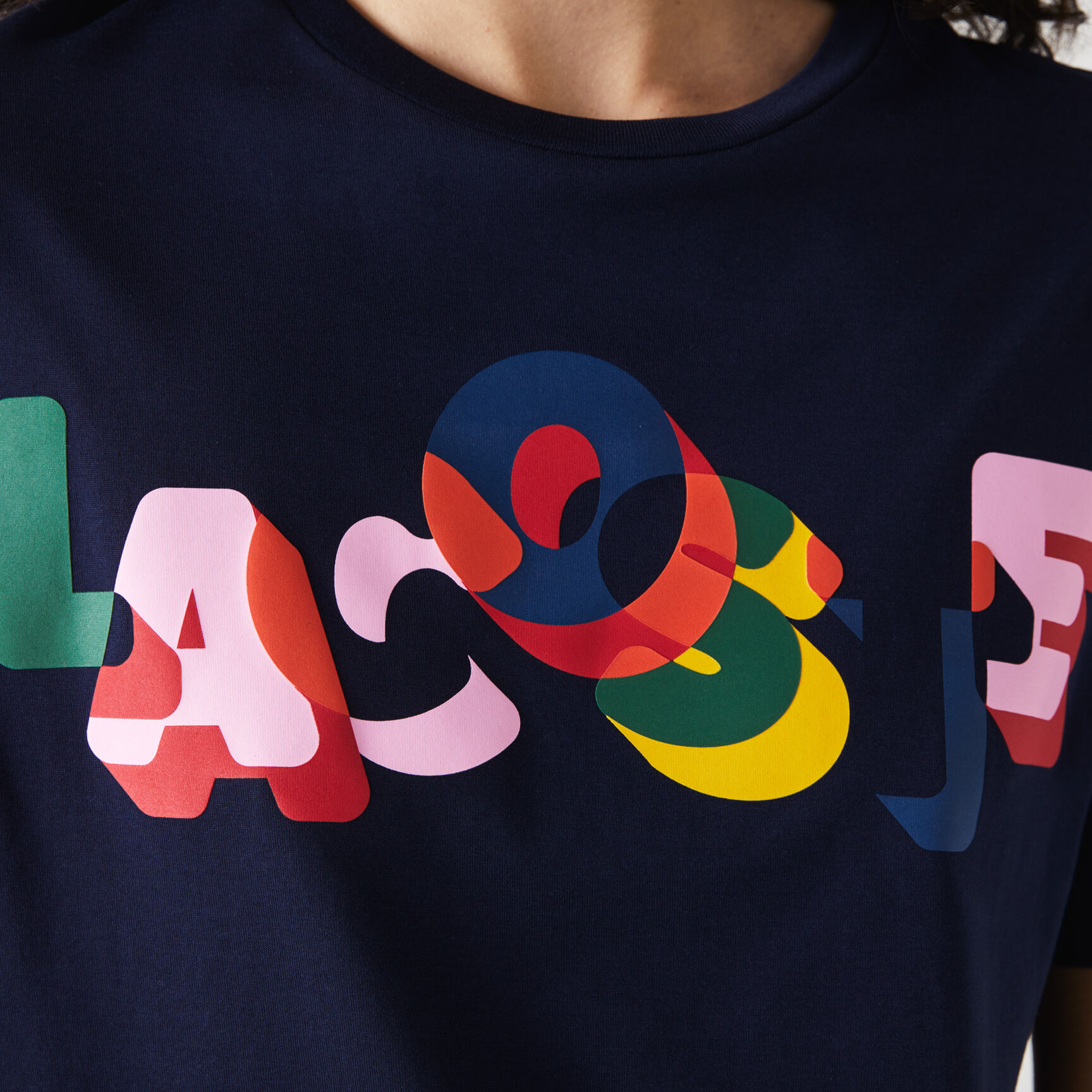 Women's Crew Neck Lacoste Print Soft Cotton T-shirt