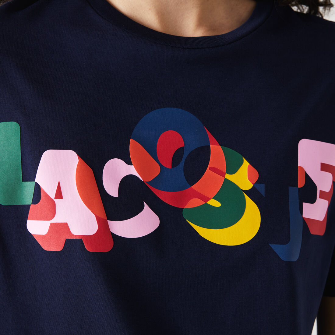 Women's Crew Neck Lacoste Print Soft Cotton T-shirt Women's Crew Neck Lacoste Print Soft Cotton T-shirt