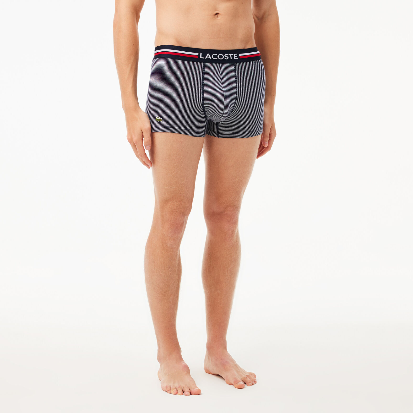 طقم بوكسر بحزام خصر بثلاثة ألوان وشعار الماركة، 3 قطع Pack Of 3 Iconic Trunks With Three-Tone Waistband - 5H3413-00-525