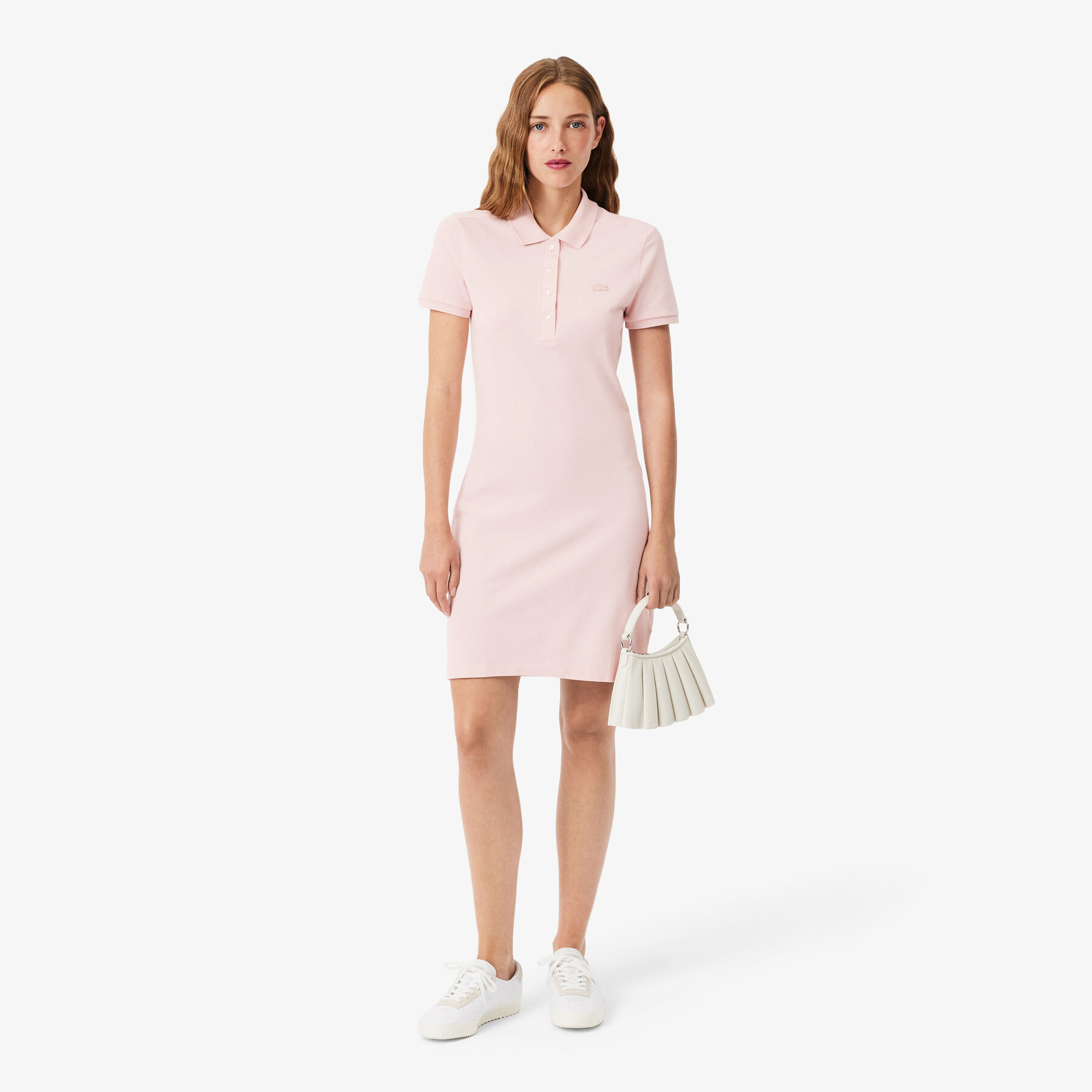 فستان بولو من قماش البيكيه المطاطي بقصة ضيقة Slim Fit Stretch Petit Pique Polo Dress - EF5473-00-ADY