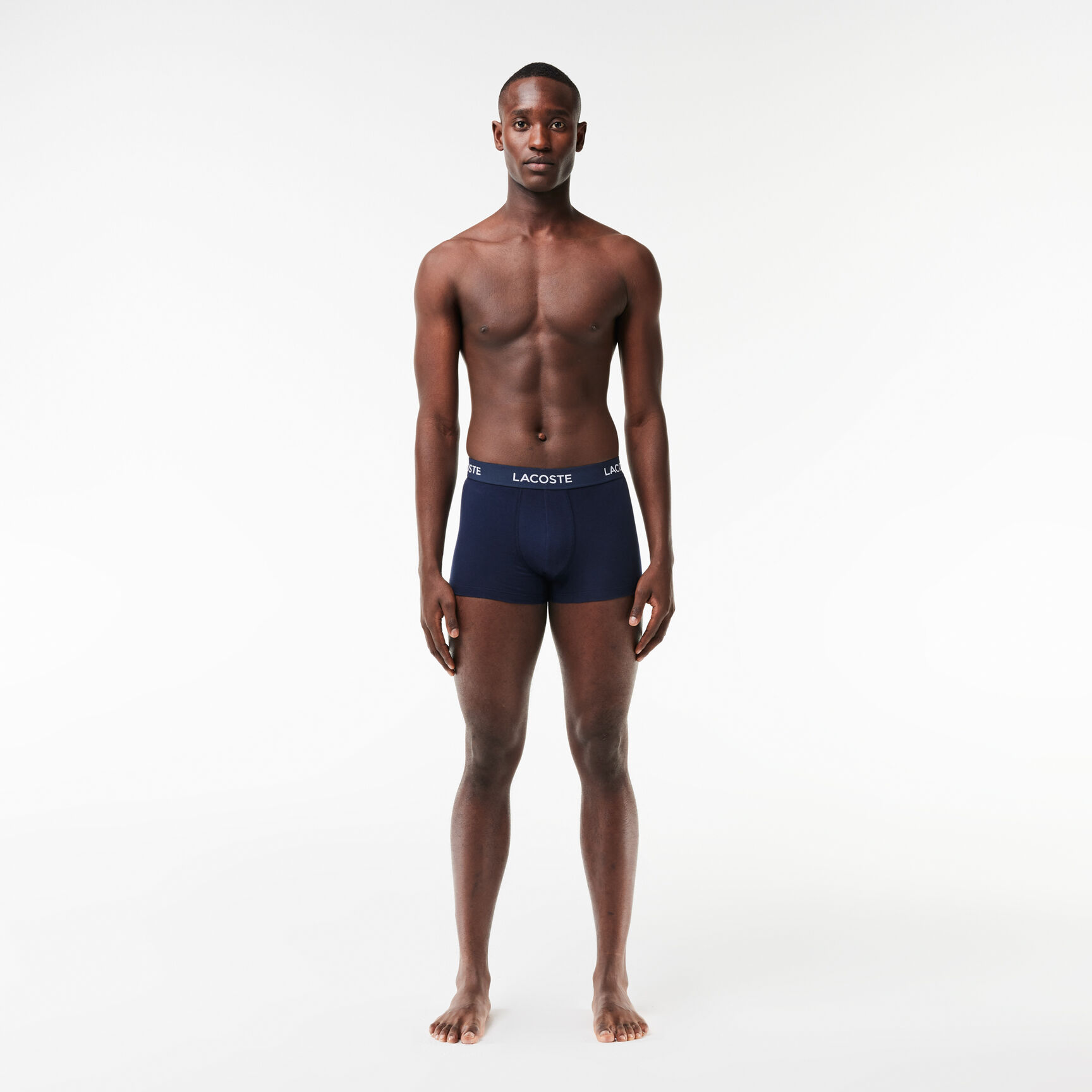 مجموعة من 3 سراويل داخلية للرجال لاكوست Men's 3-Pack Lacoste Logo Waist Trunks - 5H7686-00-EV9