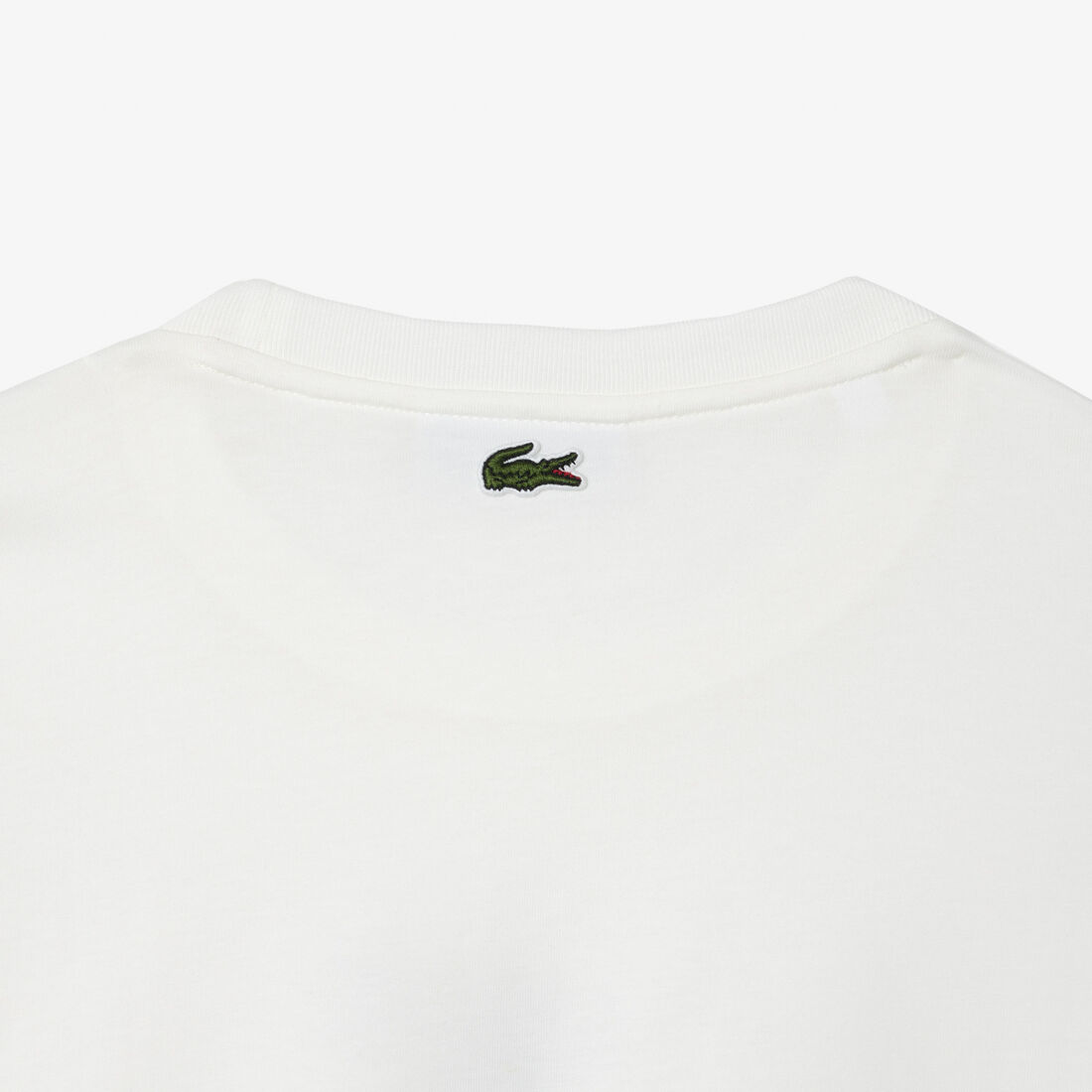 تي شيرت بشعار تمساح بارز الملمس Lacoste Print Cotton Jersey T-shirt - TF0883-00-70V