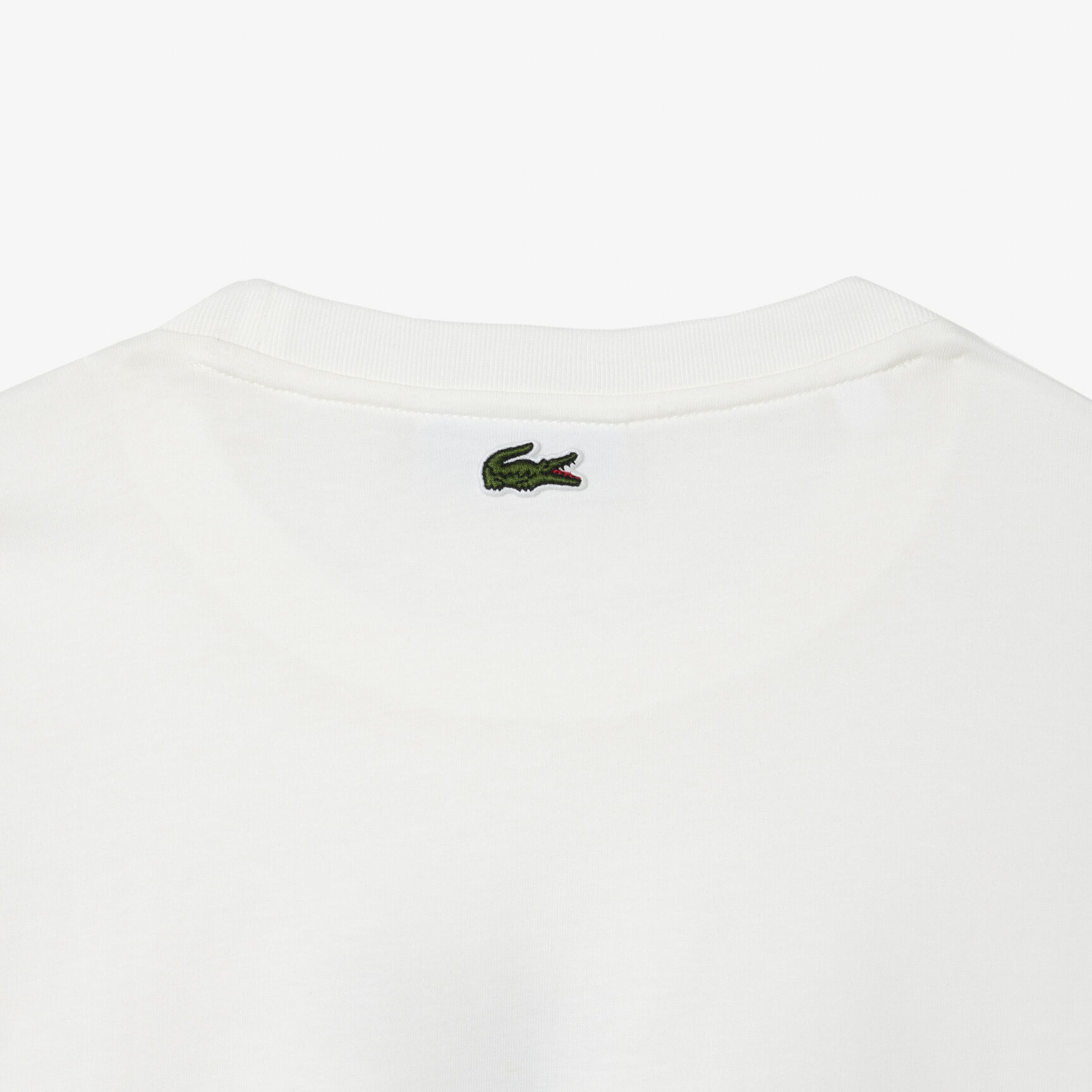 تي شيرت بشعار تمساح بارز الملمس Lacoste Print Cotton Jersey T-shirt - TF0883-00-70V