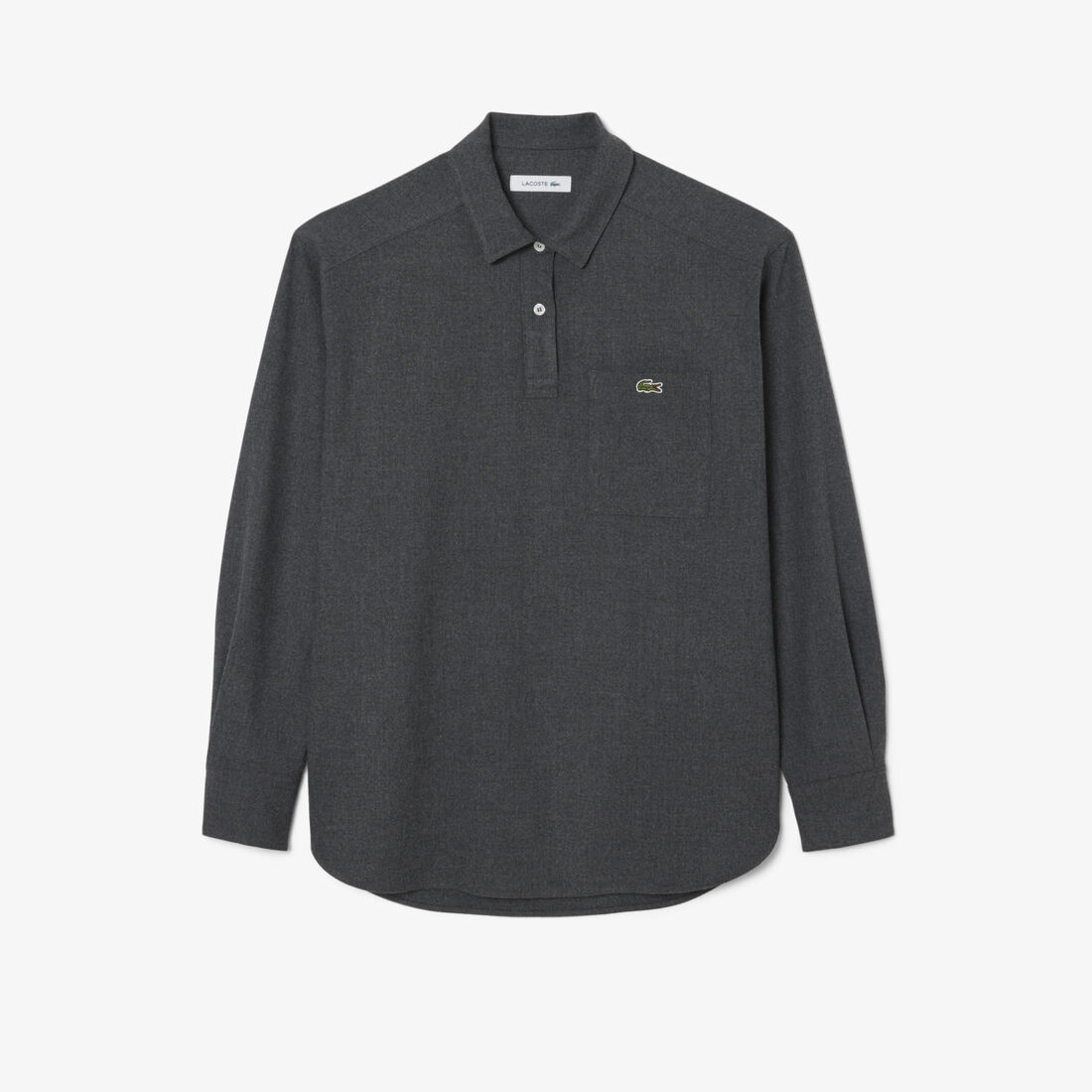 قميص فلانيل واسع بقصة بولو Oversized Polo Style Flannel Shirt - CF5440-00-050