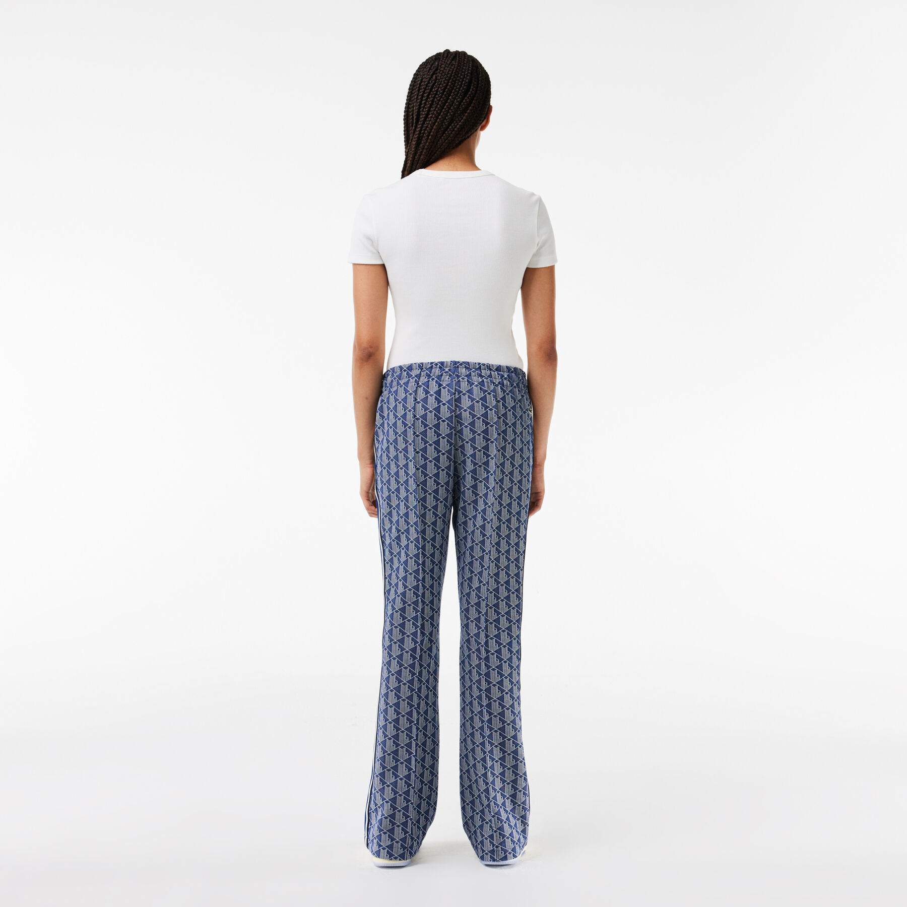 بنطال مونوغرام رياضي واسع Women's Lacoste Monogram Print Trackpants - XF9313-00-QIE