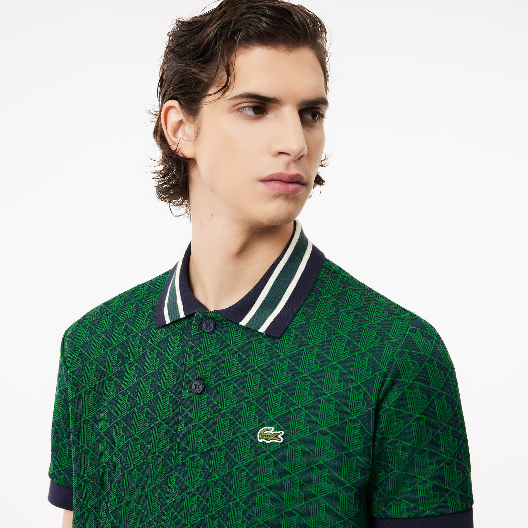 Classic Fit Monogram Jacquard Polo Shirt Classic Fit Contrast Collar Monogram Motif Polo Shirt - DH1417-00-IQ0