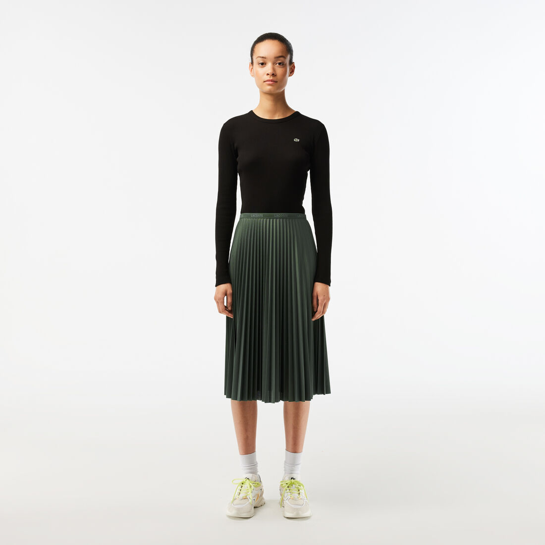 Women's Elasticised Waist Flowing Pleated Skirt - JF8050-00-SMI