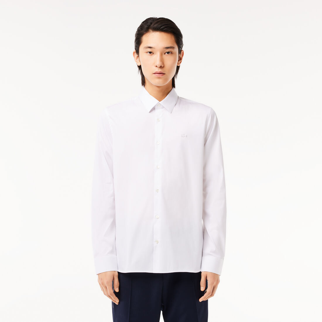 Men's Lacoste Slim Fit French Collar Cotton Poplin Shirt - CH5253-00-001