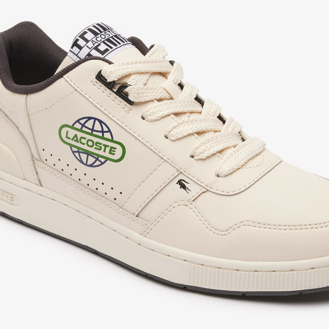 سنيكرز تي كليب جلد مزين برسمة الكرة الأرضية للرجال Men's T-Clip Leather Globe Trainers - 46SMA0067-2G9