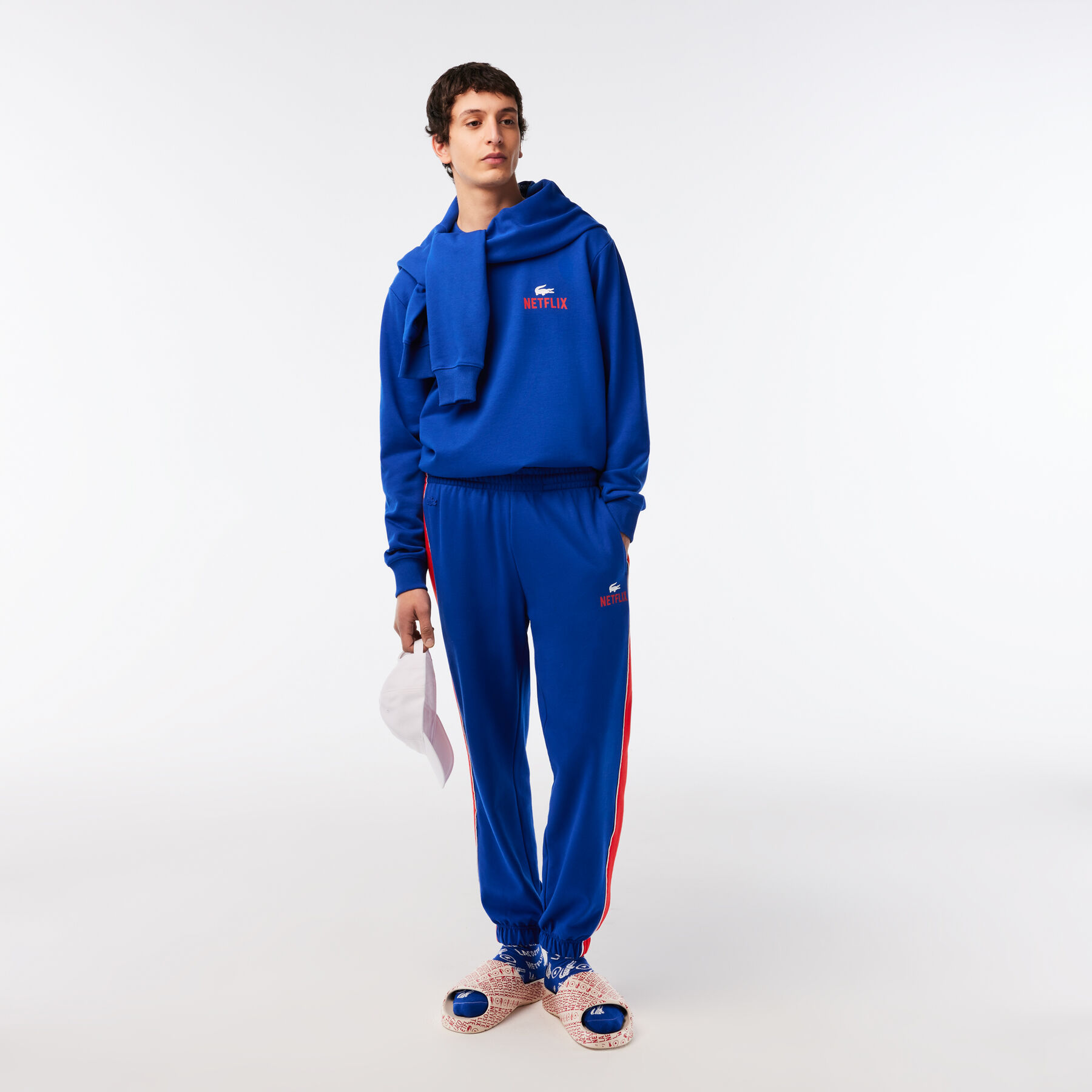 Unisex Lacoste x Netflix Round Neck Print Back Sweatshirt unisex lacoste x netflix round neck print back sweatshirt