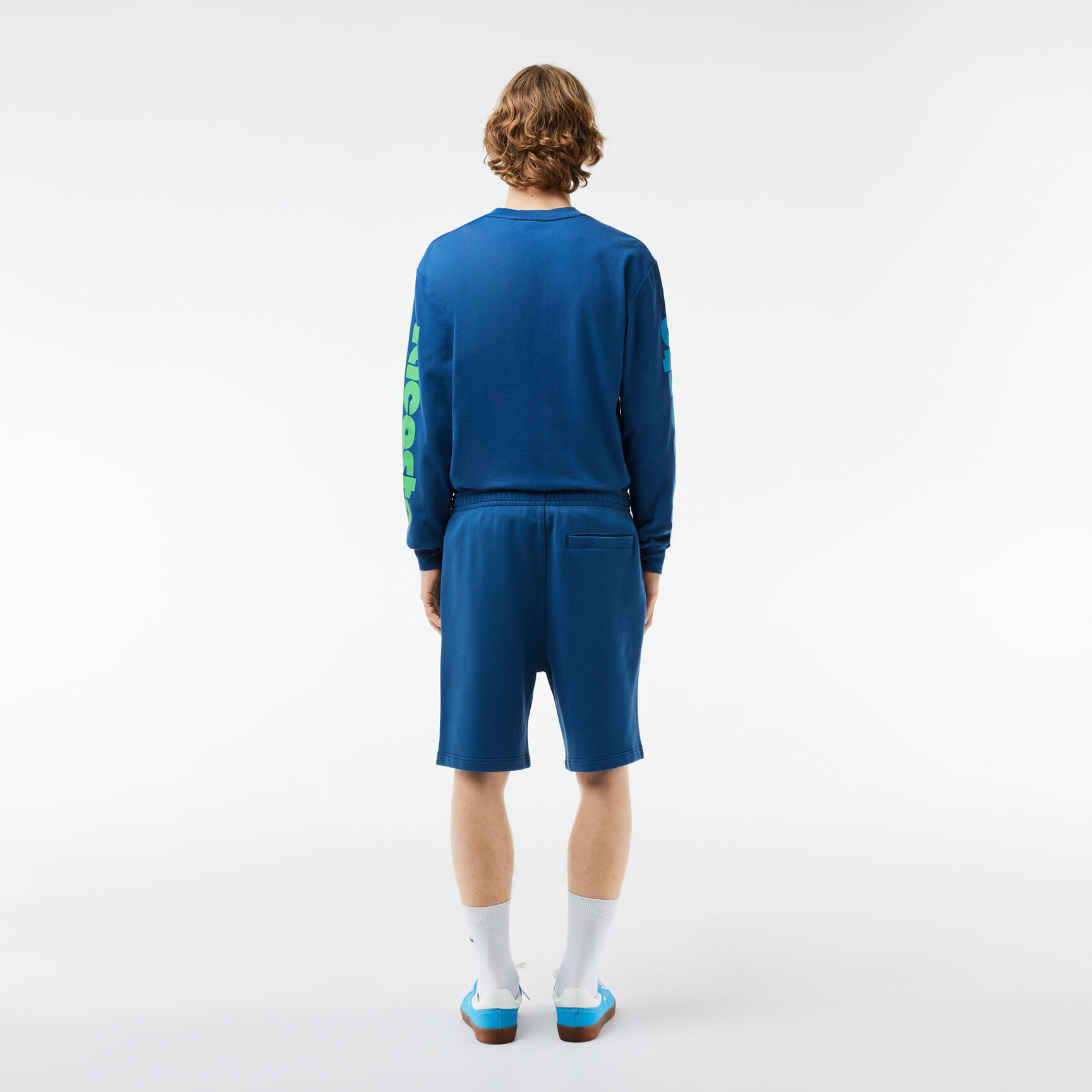 Washed Effect Lacoste Print Jogger Shorts - GH7526-00-HBM