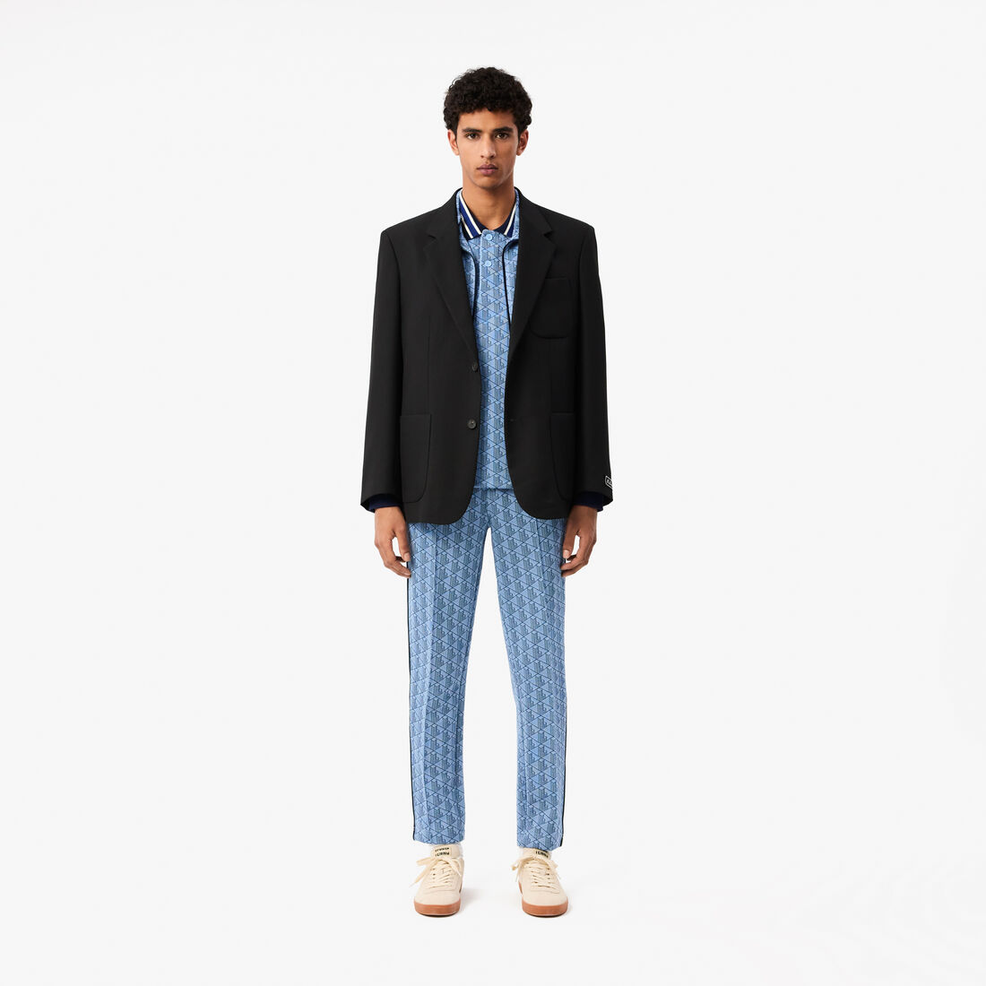 Classic Fit Monogram Jacquard Polo Shirt Contrast Collar Monogram Polo Shirt - DH1417-00-I8K