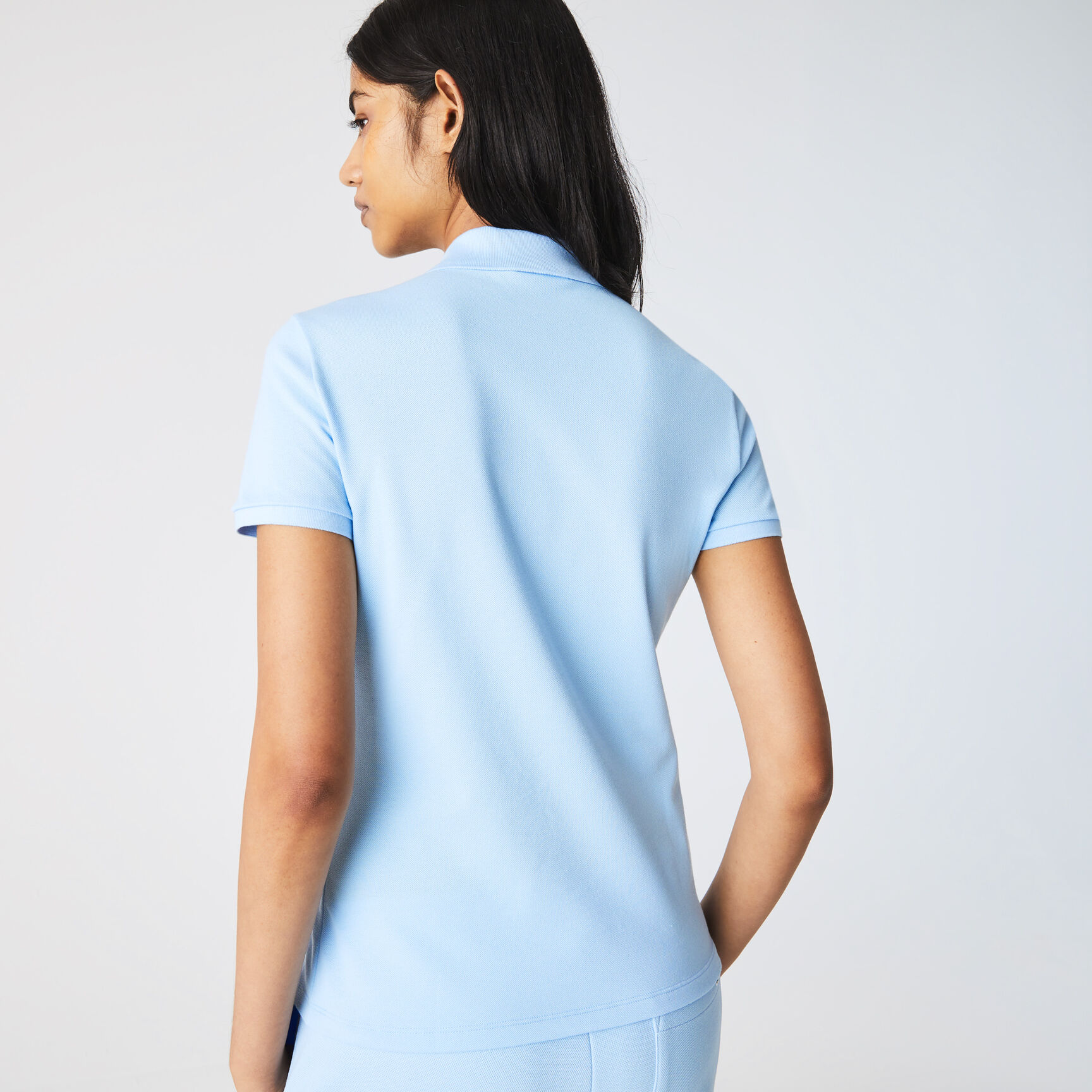 تيشيرت بولو L.12.D بقصة ضيقة من قماش بيتي بيكيه المطاطي Women's Lacoste Slim fit Stretch Cotton Pique Polo Shirt - PF5462-00-HBP