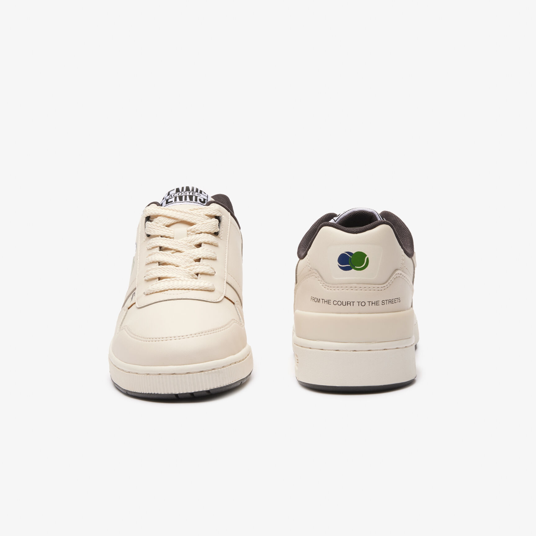 سنيكرز تي كليب جلد مزين برسمة الكرة الأرضية للرجال Men's T-Clip Leather Globe Trainers - 46SMA0067-2G9