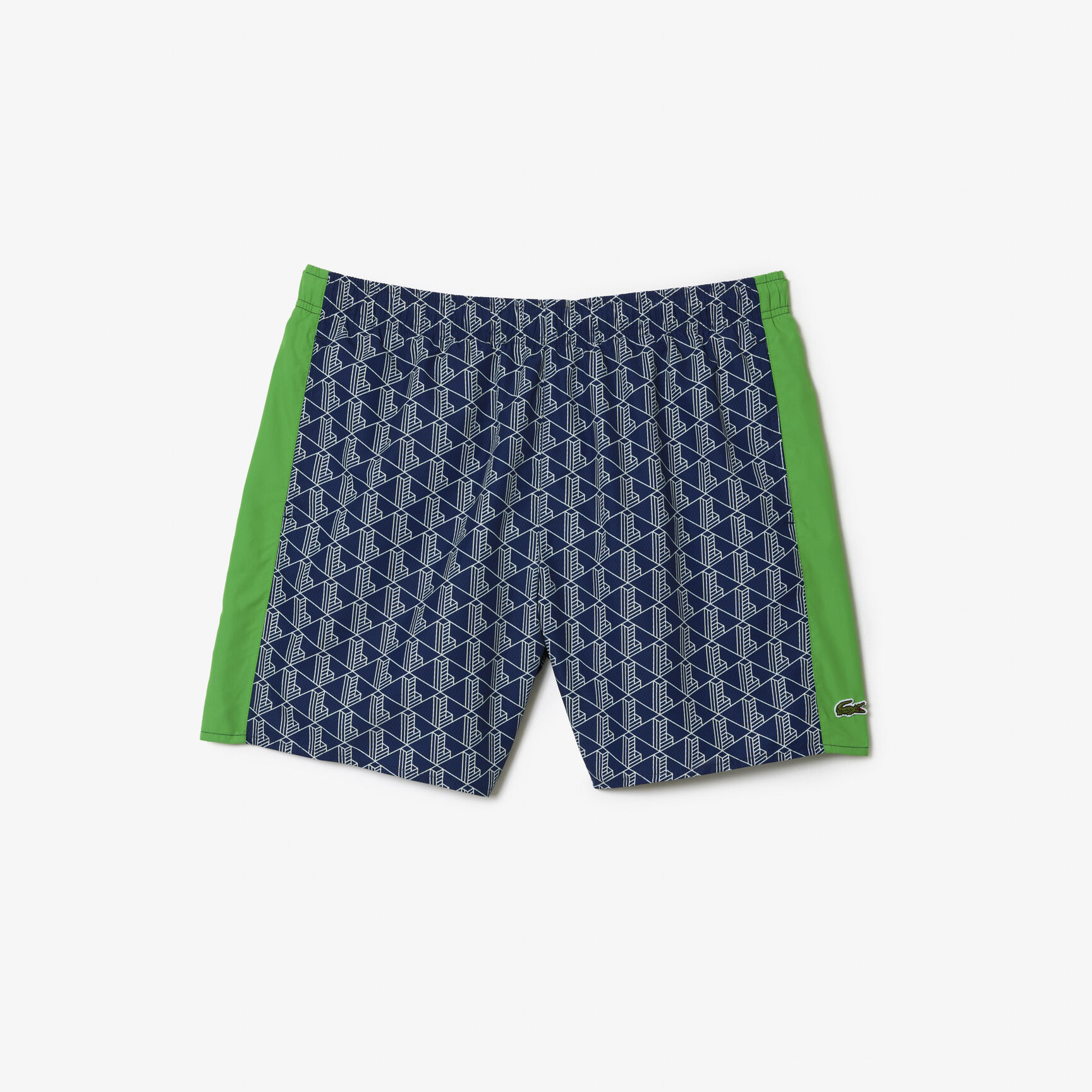 Lacoste Mid Length Monogram Print Swim Trunks - MH6980-00-IRH