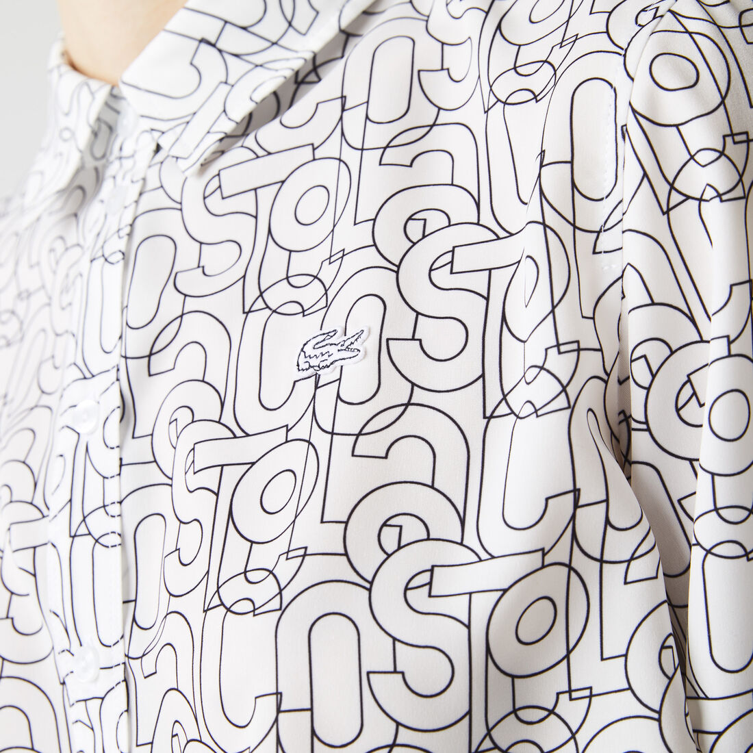 Women’s Lacoste Print Relaxed Fit Flowy Shirt Women’s Lacoste Print Relaxed Fit Flowy Shirt