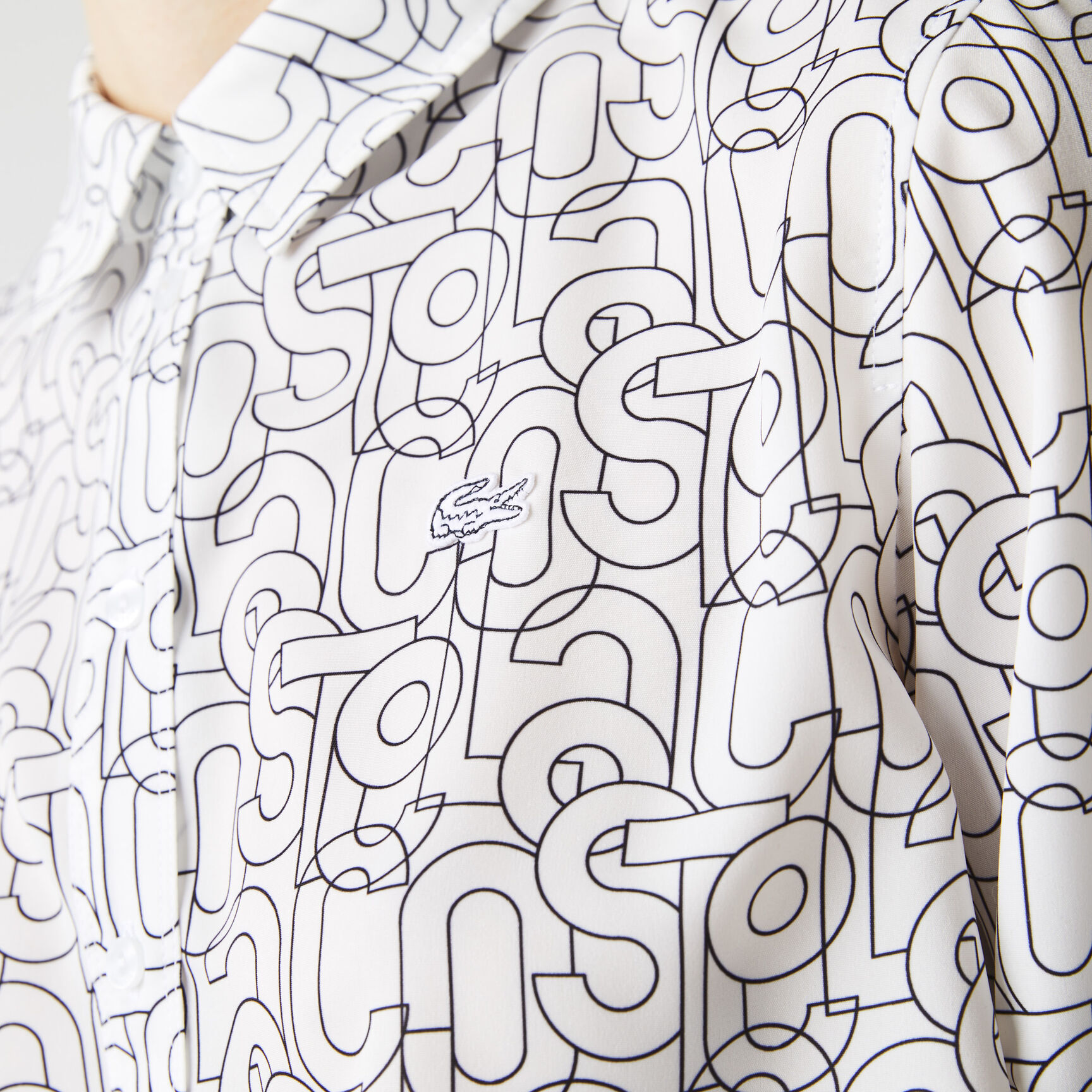 Women’s Lacoste Print Relaxed Fit Flowy Shirt Women’s Lacoste Print Relaxed Fit Flowy Shirt