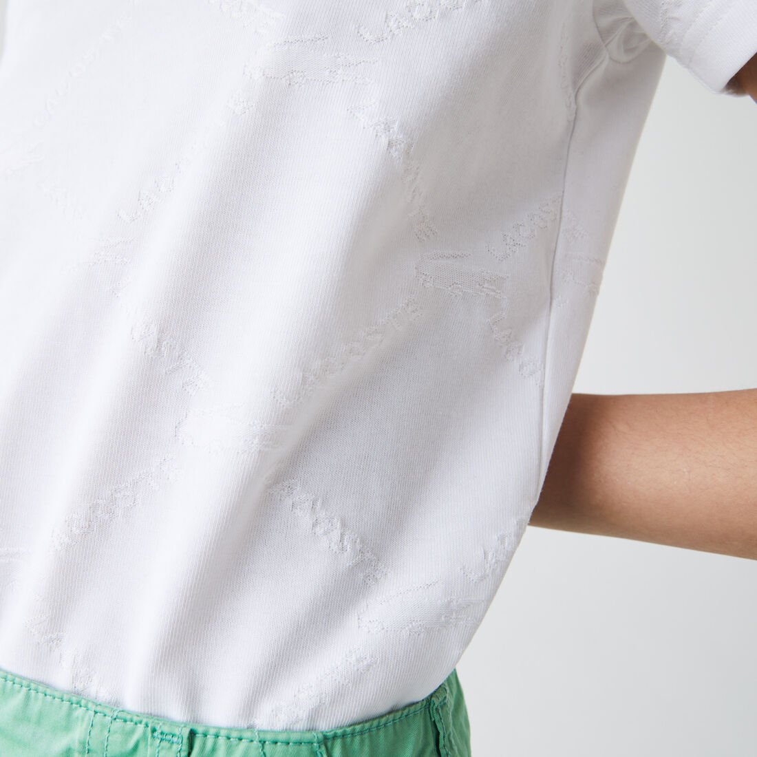 Women’s Lacoste LIVE Crew neck Monogram Patterned T-shirt Women’s Lacoste LIVE Crew neck Monogram Patterned T-shirt