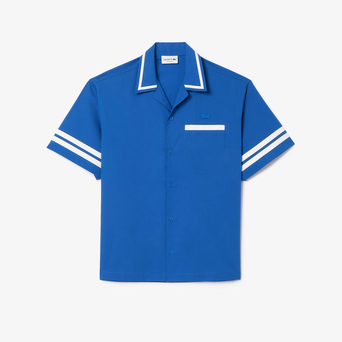 قميص لاكوست قطني طويل بطبعة خلفية Lacoste Back Print Cotton Twill Shirt - CH7225-00-ITV