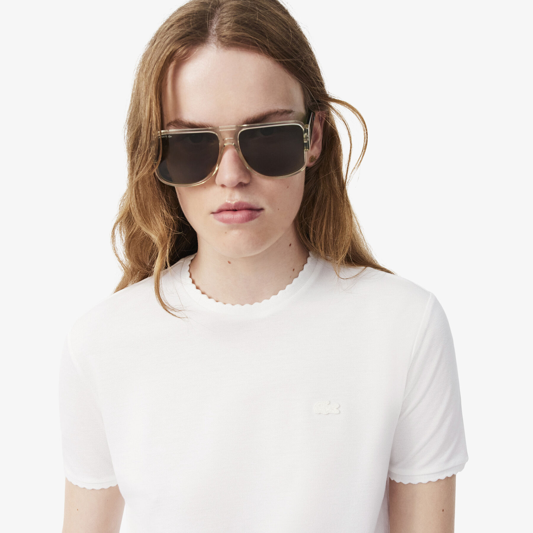 Fluid Scallop Trim Pique T-shirt lacoste fluid scallop trim pique t shirt