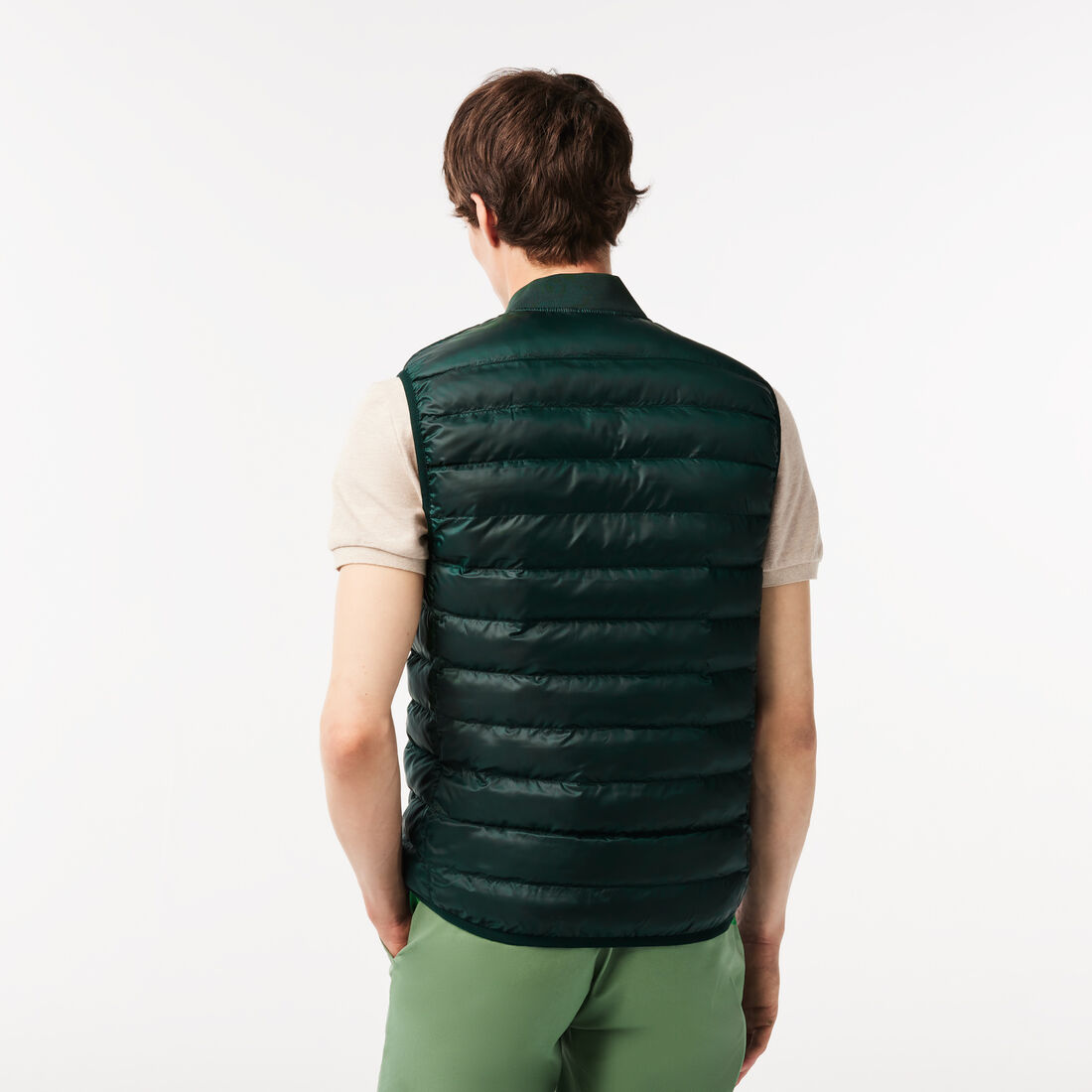 جاكيت لاكوست بنمط فيست مبطن مقاوم للماء للرجال Men's Lacoste Padded Water-Repellent Vest Jacket - BH0537-00-YZP
