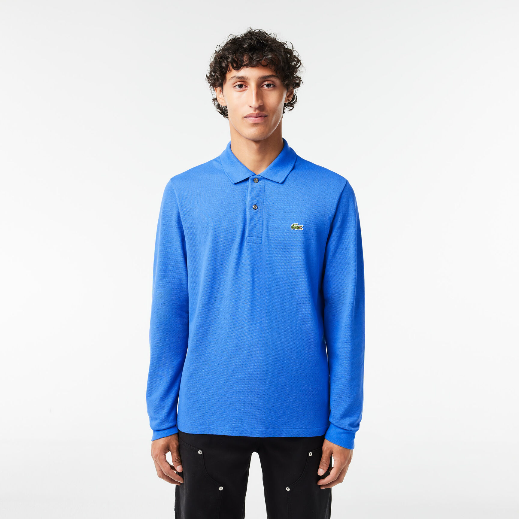 قميص بولو كلاسيكي بأكمام طويلة مقاس L.12.12 Original L.12.12 Long Sleeve Cotton Polo Shirt - L1312-00-SIY
